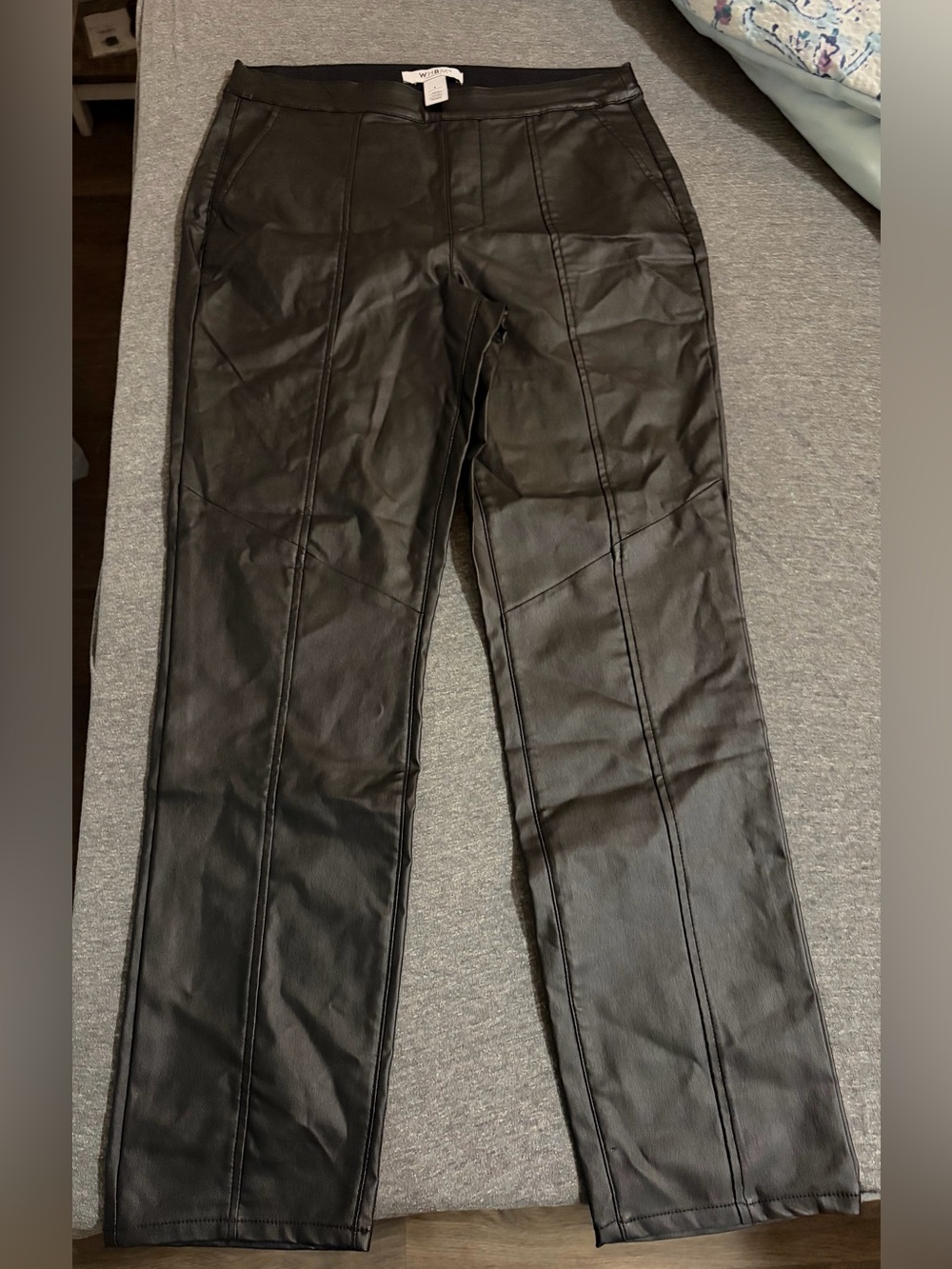 White House Black Market Faux Leather Slim Ankle Pants